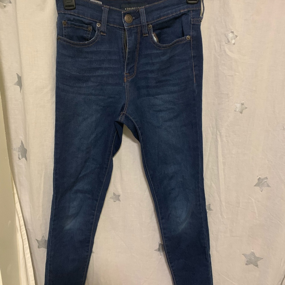 AéRopostale dark and light blue jeans size 0 short